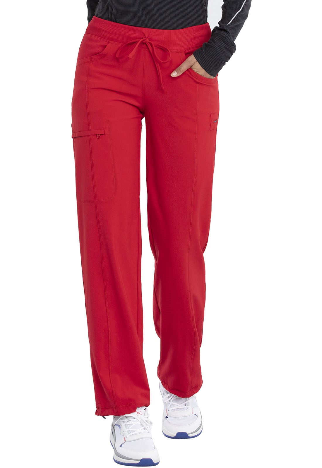 Women's Rib Knit Drawstring Waist Scrub Pant