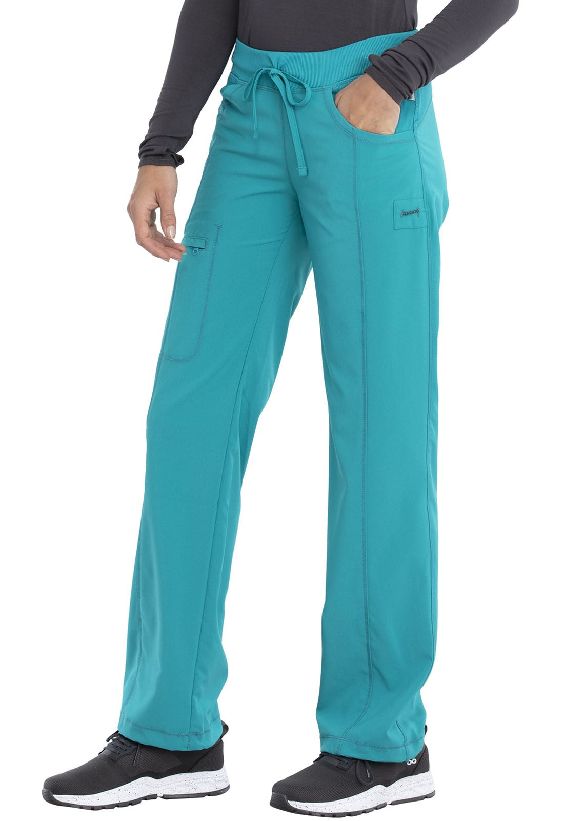 Women's Rib Knit Drawstring Waist Scrub Pant