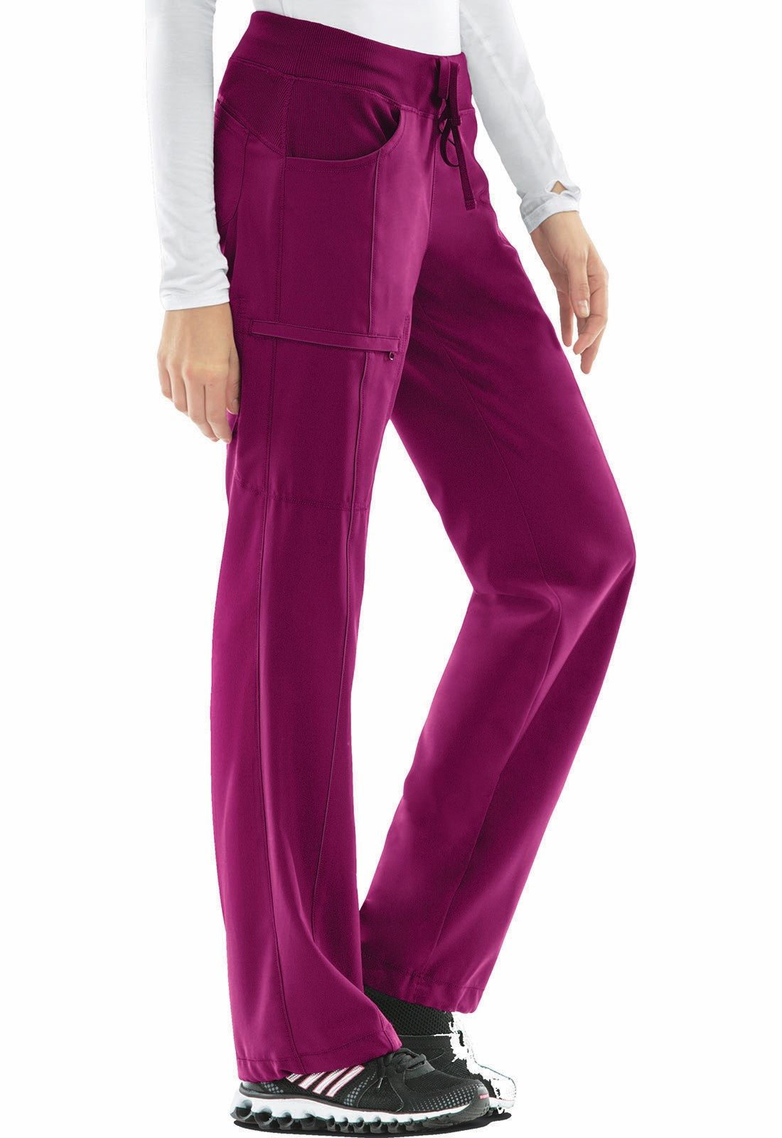 Women's Rib Knit Drawstring Waist Scrub Pant