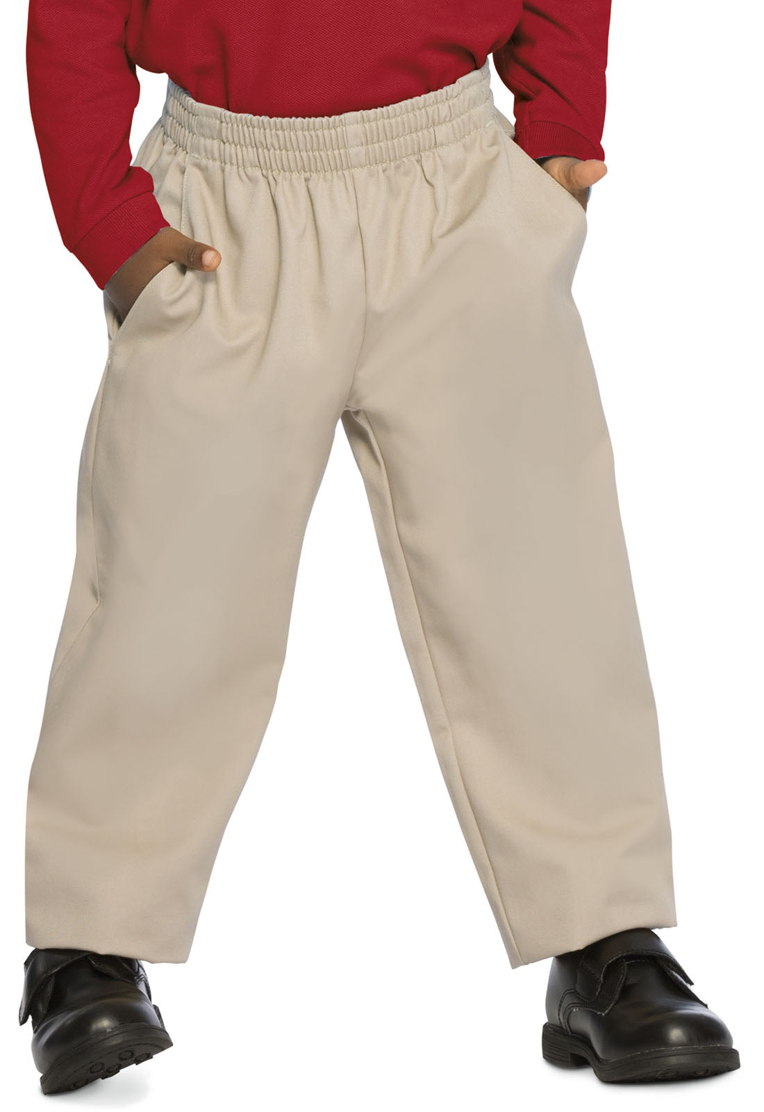 Preschool Unisex Pull On Dbl Knee Pant in Khaki