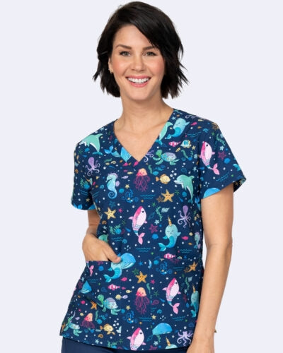 Audrey Print Top - Splish Splash