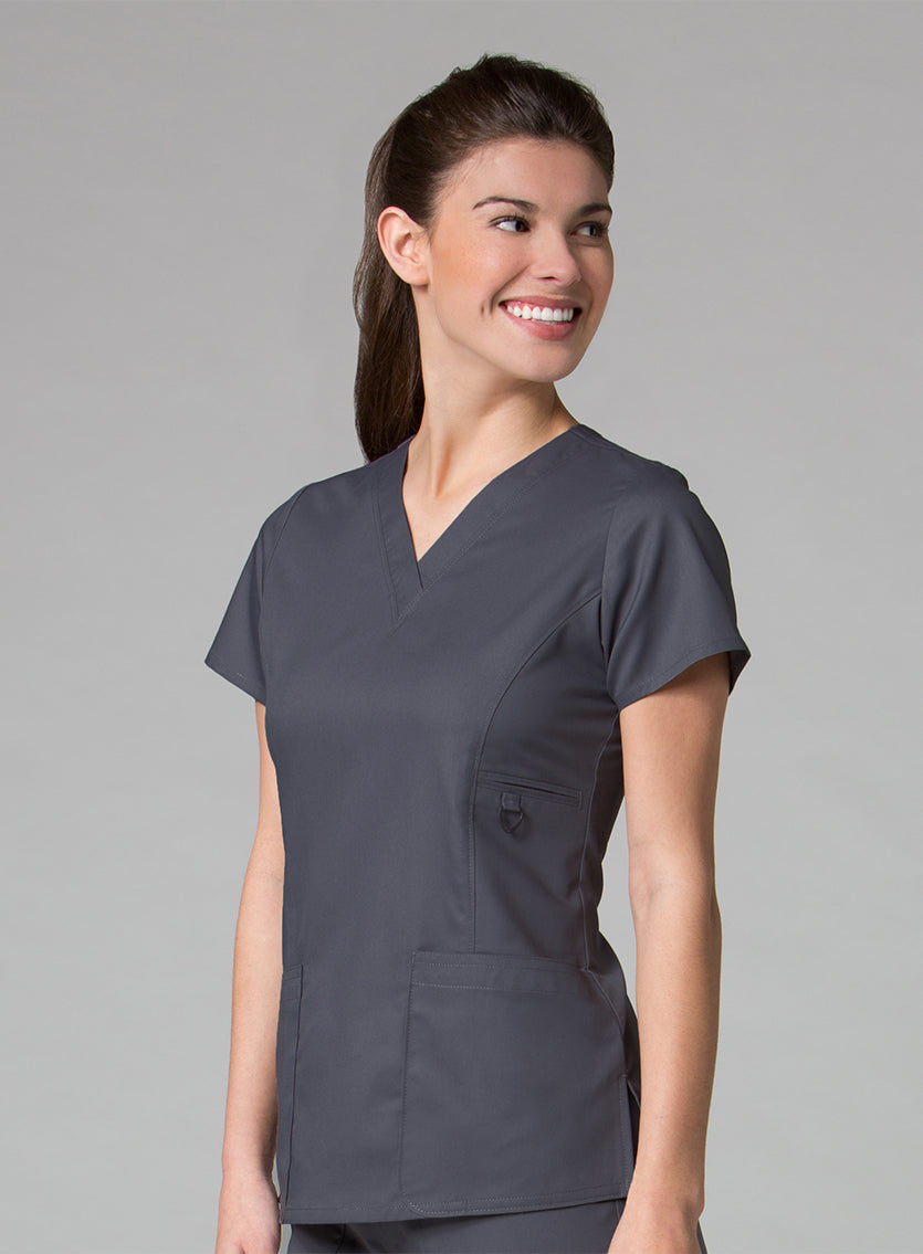 Women's Multi-Pocket V-neck Top 1708