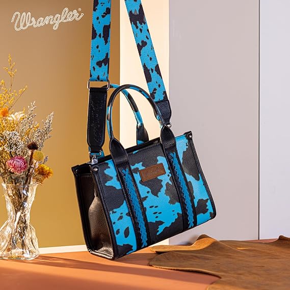 SY577 Montana West × Wrangler Tote Bag for Women Western Cow Print Purse Designer Top Handle Handbags