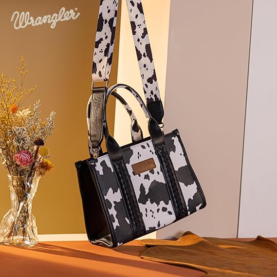 SY577 Montana West × Wrangler Tote Bag for Women Western Cow Print Purse Designer Top Handle Handbags