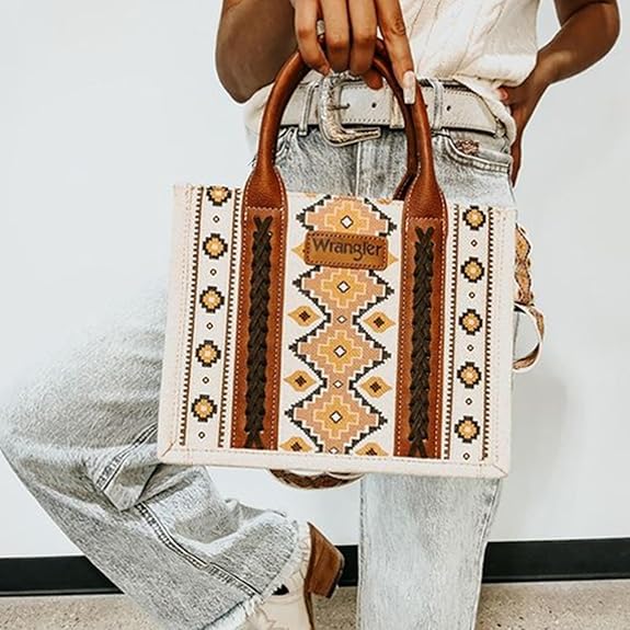 SY575 Montana West Wrangler Tote Bag for Women Western Shoulder Purses Boho Aztec Satchel Handbags