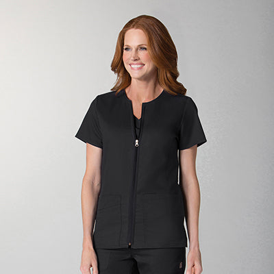 Women&#039;s Mesh Panel Short Sleeve Zip Front Jacket 8728