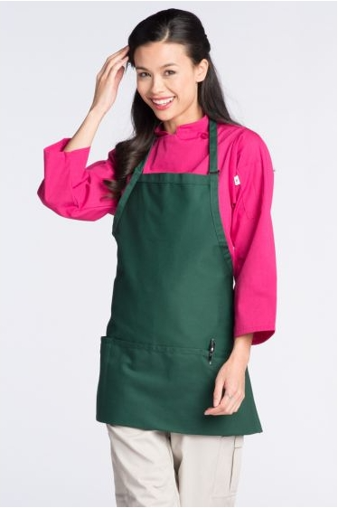 ADJUSTABLE THREE-POCKET BIB APRON